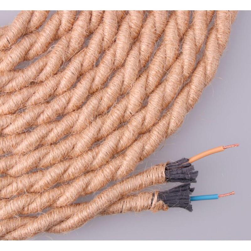 Pack De 20 Unidades - Cable De Cuerda De Yute Trenzado 2 X 0,75mm 20m Euro/M