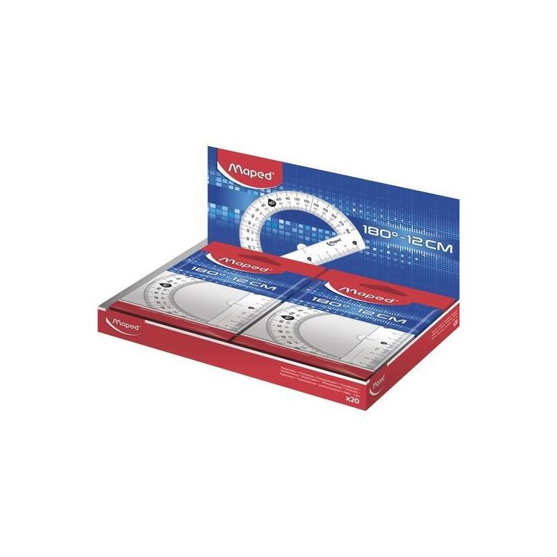 Pack De 20 Unidades Maped Transportador 180º Base 12cm