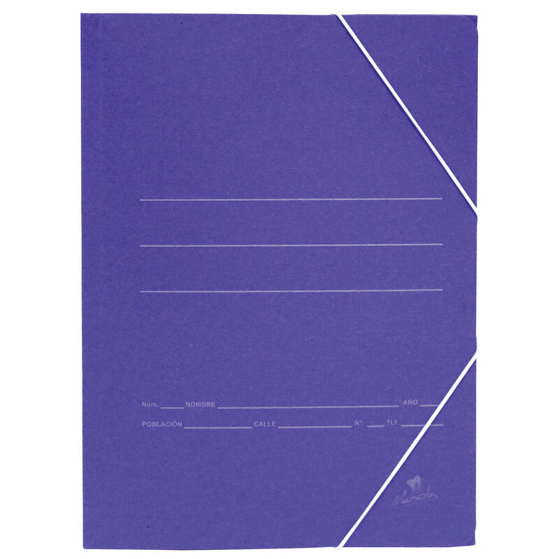 Pack De 20 Unidades Mariola Carpeta De Carton Sencilla Folio 500gr/M2 - Medidas 34x25x1cm - Cierre Con Goma Elastica -