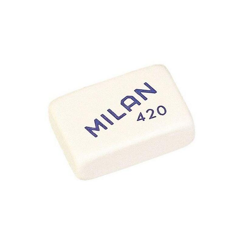 Pack De 20 Unidades Milan 420 Goma De Borrar Rectangular - Miga De Pan - Suave Caucho Sintetico - Colores Surtidos