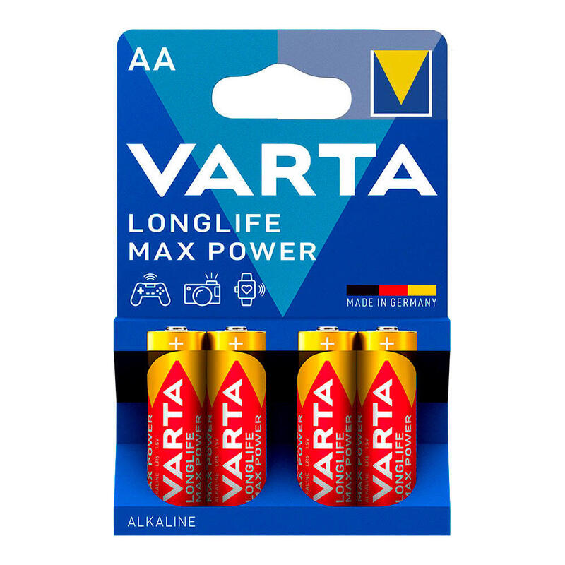 Pack De 20 Unidades - Pila Alkalina Longlife Max Power Aa - Lr06 (Blister 4 Unid.) Ø14,5 X 50,5 Mm