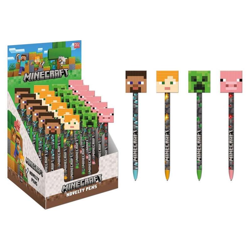 Pack De 24 Unidades - Boligrafo Topper Minecraft Surtido