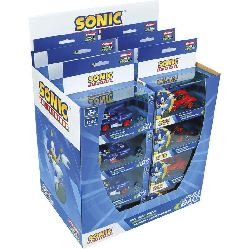 Pack De 24 Unidades - Coche Pull Speed Sonic The Hedgehog Kart Surtido