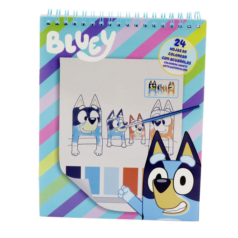 Pack De 24 Unidades - Cuaderno Coloreable Acuarelas Bluey