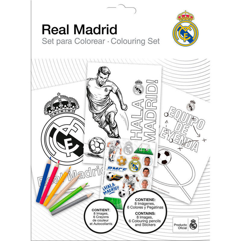 Pack De 24 Unidades - Set De Colorear Con Pegatinas Real Madrid