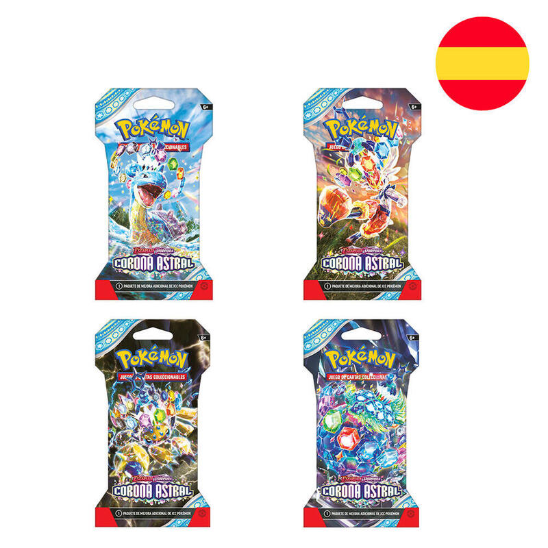 Pack De 24 Unidades - Sobre Juego Cartas Coleccionables Corona Astral Escarlata & Purpura Pokemon Español Surtido