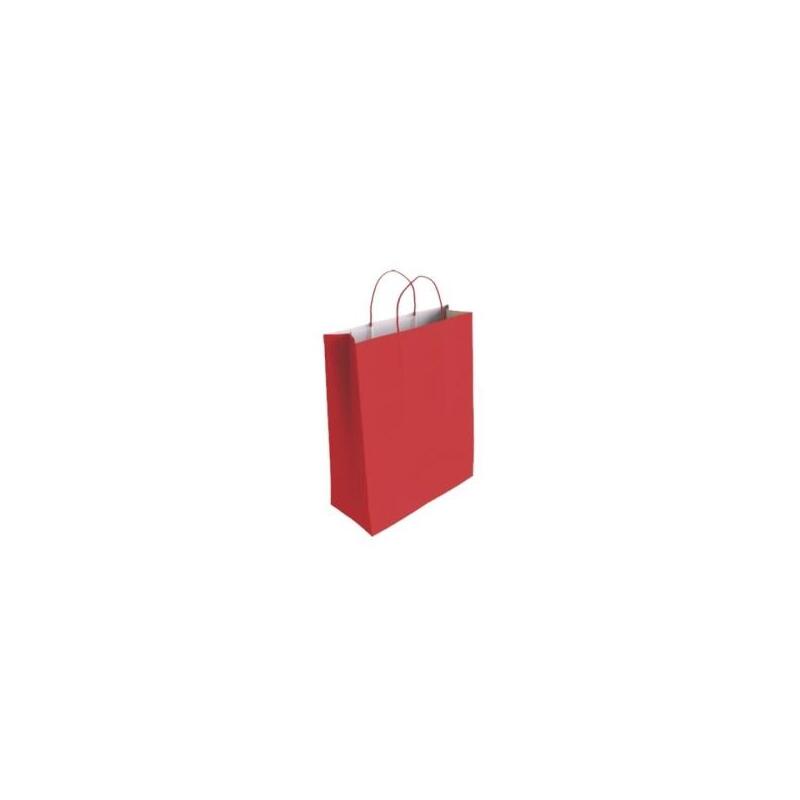 Pack De 25 Unidades Bismark Bolsa De Papel Celulosa - Medidas 24x8x18cm - Rojo