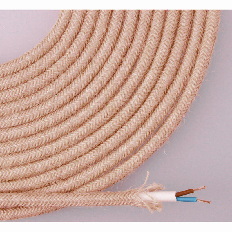 Pack De 25 Unidades - Cable De Cuerda De Yute Tejida Y Enfundada 2 X 0,75mm 25m Euro/M