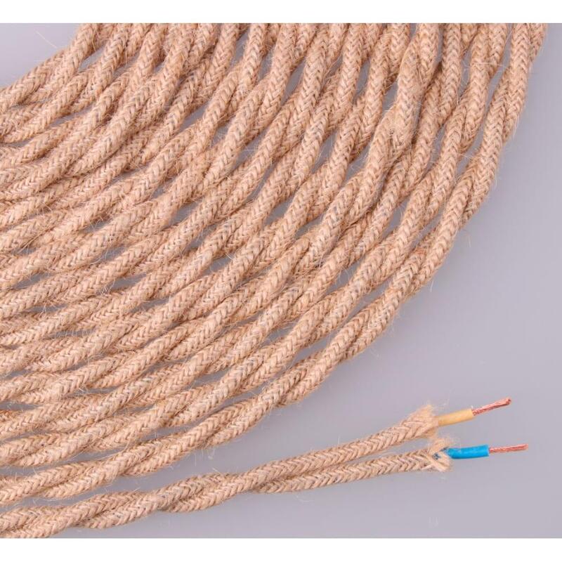 Pack De 25 Unidades - Cable De Cuerda De Yute Tejida Y Trenzada 2 X 0,75mm 25m Euro/M