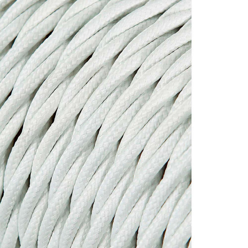 Pack De 25 Unidades - Carrete Cable Textil Trenzado H03vv-F 2 X 0,75 Mm² Blanco, 25 M