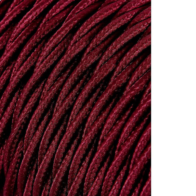 Pack De 25 Unidades - Carrete Cable Textil Trenzado H03vv-F 2 X 0,75 Mm² Burdeos, 25 M