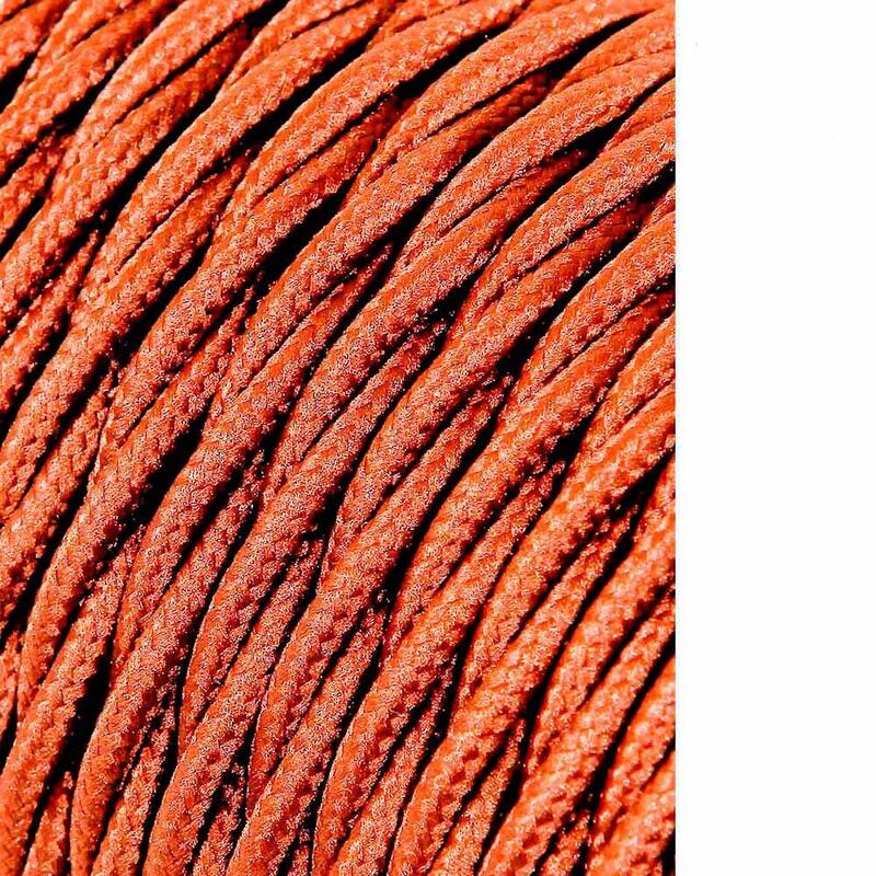 Pack De 25 Unidades - Carrete Cable Textil Trenzado H03vv-F 2 X 0,75 Mm² Marrón, 25 M