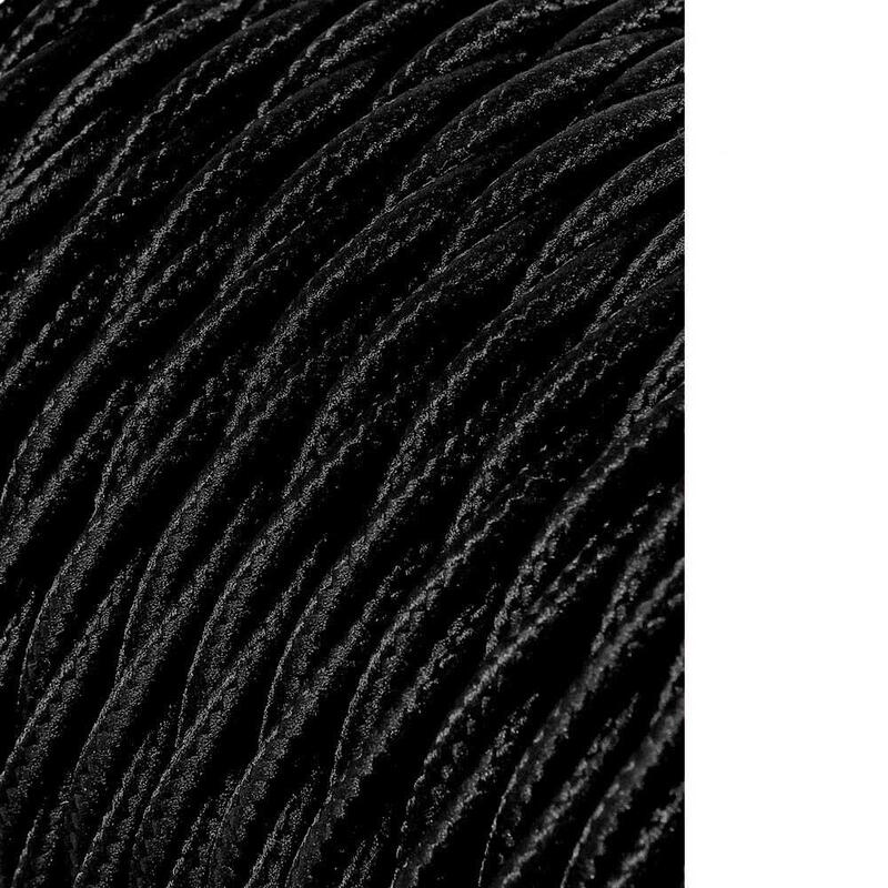 Pack De 25 Unidades - Carrete Cable Textil Trenzado H03vv-F 2 X 0,75 Mm² Negro, 25 M