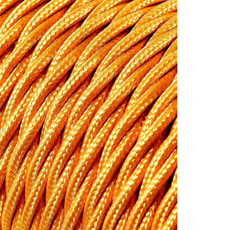 Pack De 25 Unidades - Carrete Cable Textil Trenzado H03vv-F 2 X 0,75 Mm² Oro Oscuro, 25 M