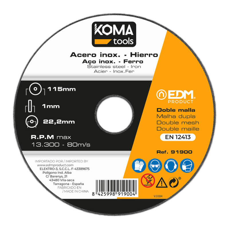 Pack De 25 Unidades - Disco Corte Hierro Y Acero Inox Ø115 X 1,0 X 22,2 Mm
