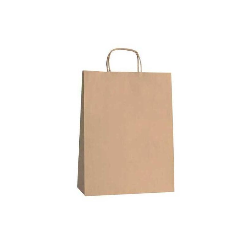 Pack De 25 Unidades Fama Bolsa De Asa Retorcida 125gr 21x11x29cm Papel Marron