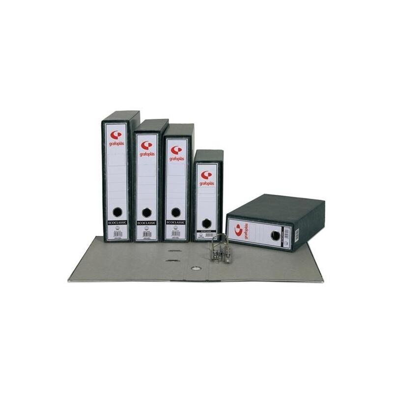 Pack De 25 Unidades Grafoplás Archivador Palanca Ecoclassic 65mm A4 C/Rado Cartón Forrado Jaspeado Gris Plomo