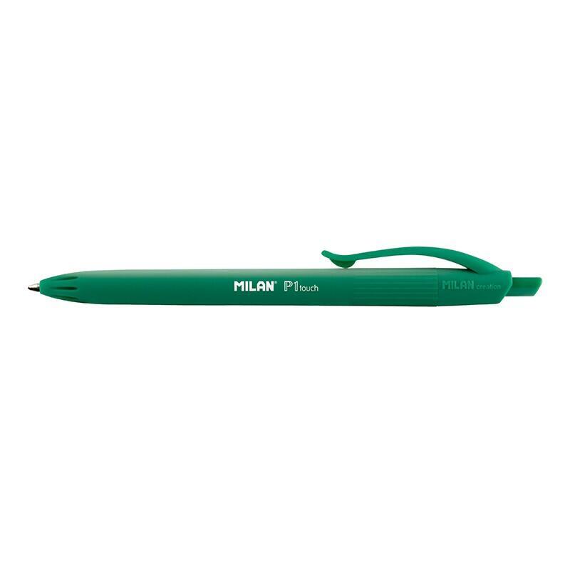 Pack De 25 Unidades Milan P1 Touch Boligrafo De Bola Retractil Verde