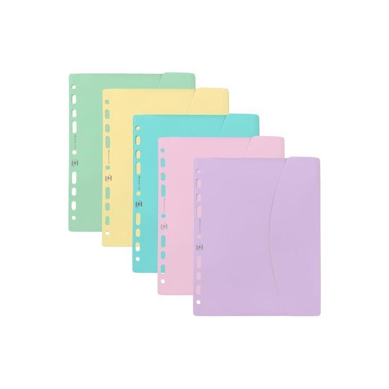 Pack De 25 Unidades Oxford Sobre Multitaladro Con Velcro Live&Go A5+ Plástico Flexible Opaco C/Surtidos Pastel