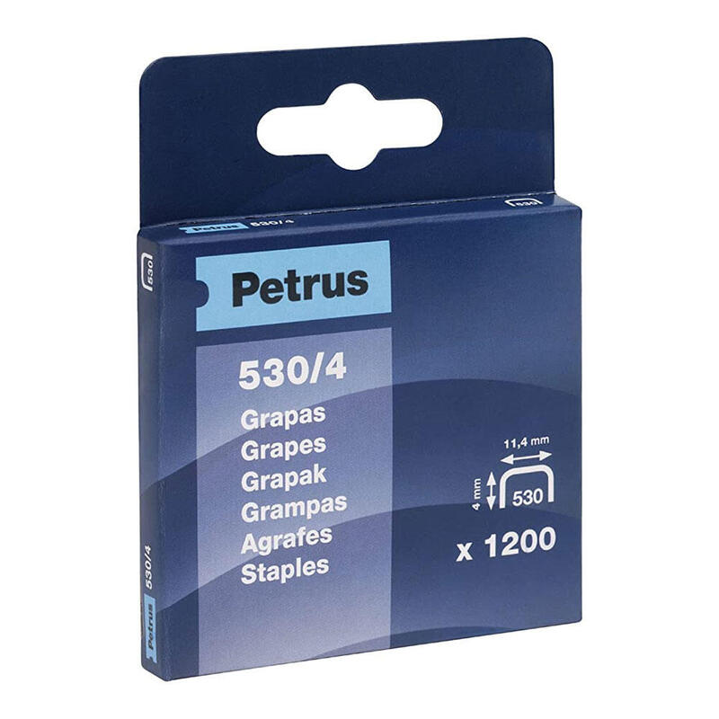 Pack De 3 Unidades - Caja 1200 Grapas Mod. 530/4mm. 77512 Petrus