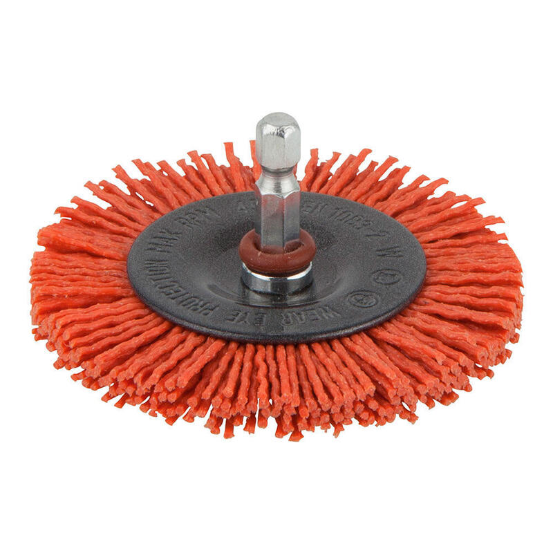 Pack De 3 Unidades - Cepillo De Disco De Nylon, Vástago Hexagonal ¼ Pulg, Ø75 X 10 Mm