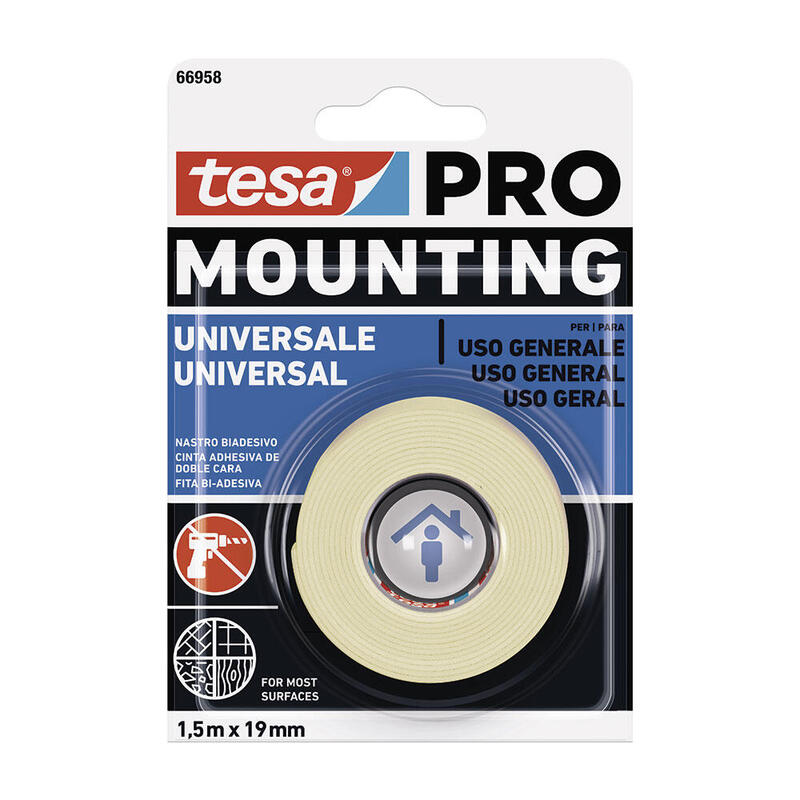 Pack De 3 Unidades - Cinta Doble Cara Mounting Pro Universal 19 Mm X 1,5 M