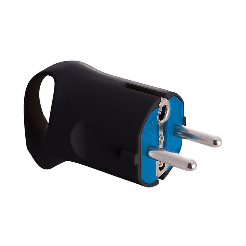 Pack De 3 Unidades - Clavija Schuko 4,8mm 16a 250v T/Tl Negra. Con Anilla Para Fácil Extracción. Solera 6566an.