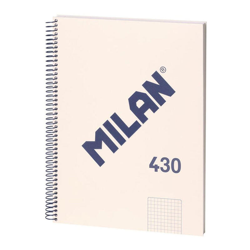 Pack De 3 Unidades - Cuaderno A4 Cuadriculado(5x5mm) Beige, Con Espiral.