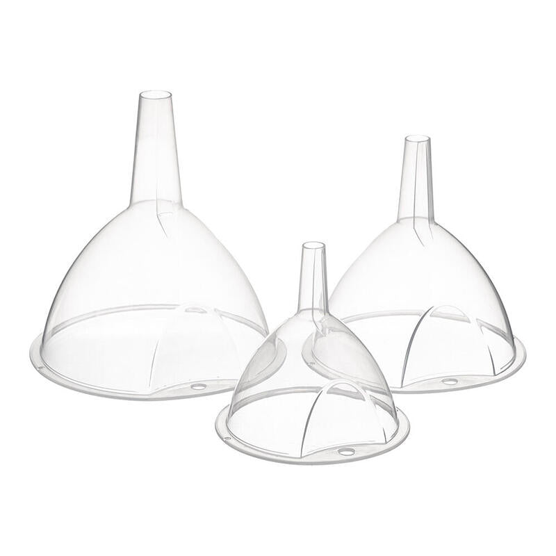 Pack De 3 Unidades - Embudos De Plástico Transparente Ø10 Cm / Ø12 Cm / Ø12 Cm; 3 Uds