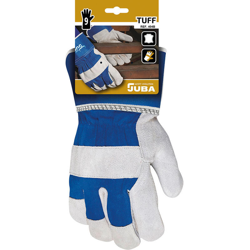 Pack De 3 Unidades - Guante Piel De Serraje Vacuno / Lona, T-10