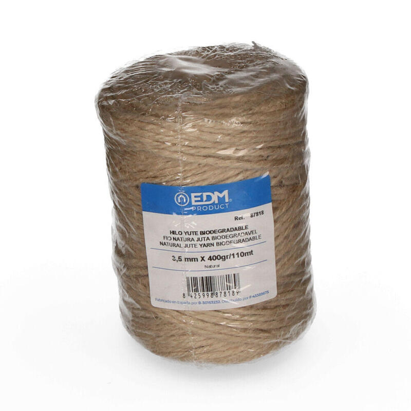 Pack De 3 Unidades - Hilo Natural Yute Biodegradable 3 Con Bobina 400g/110m Edm
