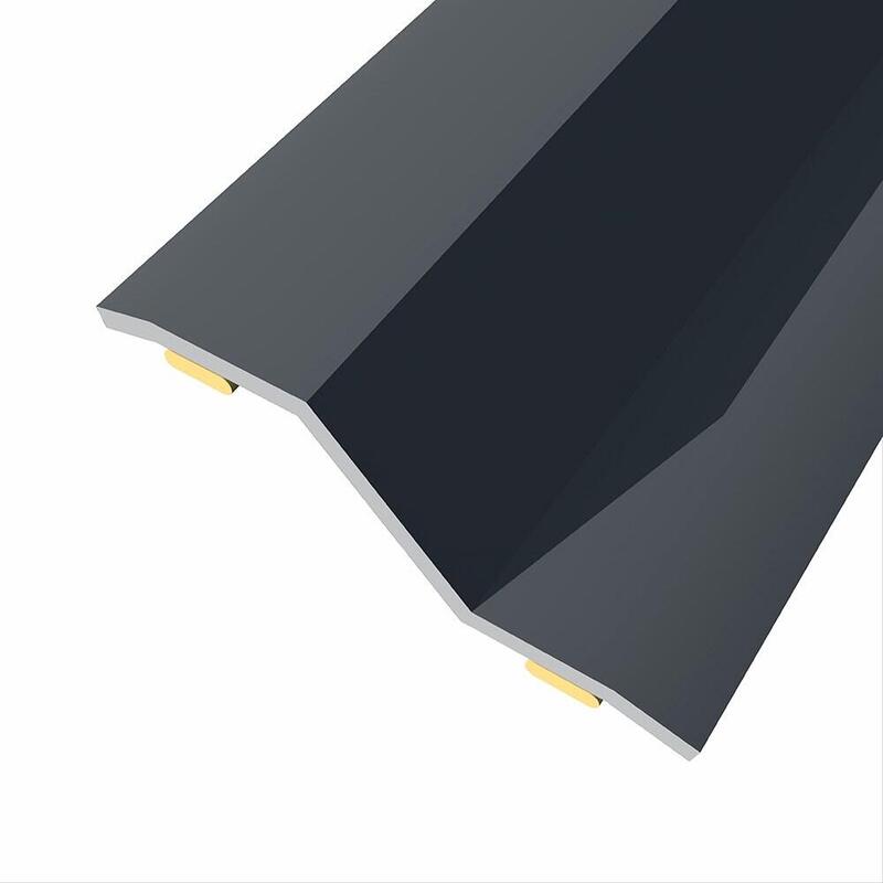 Pack De 3 Unidades - Junta De Acero Para Desnivel 8-14 Mm, Adhesiva, Flooring, Negro, 83 X 3,6 Cm