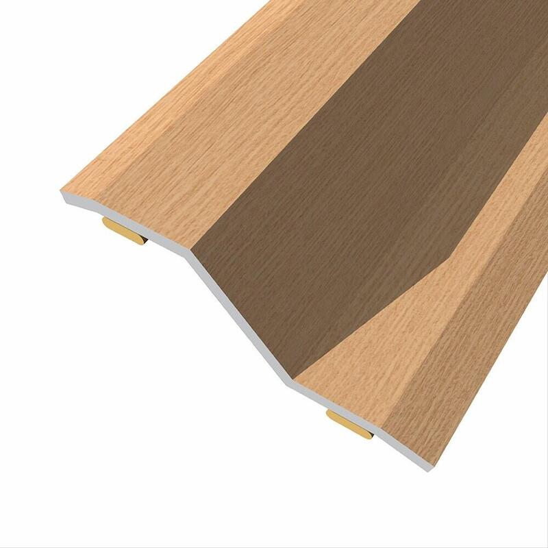 Pack De 3 Unidades - Junta De Acero Para Desnivel 8-14 Mm, Adhesiva, Flooring, Roble Oscuro, 83 X 3,6 Cm