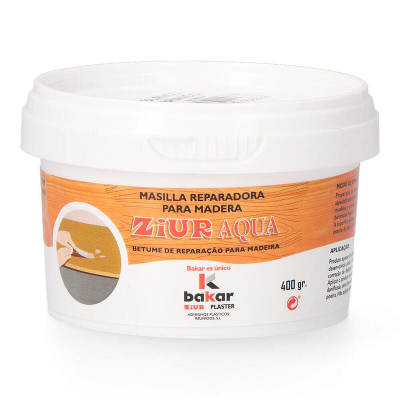 Pack De 3 Unidades - Masilla Reparadora Para Madera Ziur Aqua 400 Gr. Color Blanco
