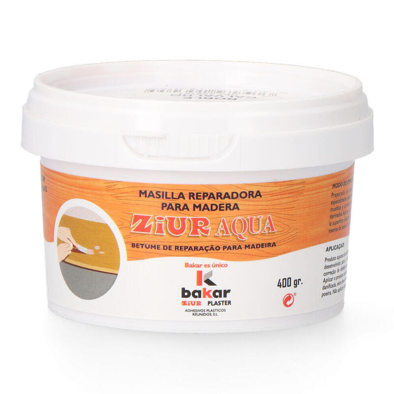 Pack De 3 Unidades - Masilla Reparadora Para Madera Ziur Aqua 400 Gr. Color Roble