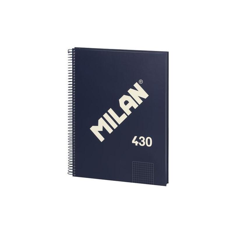Pack De 3 Unidades Milan Libreta Con Espiral A4 80h Papel 95gr Cuadriculado 5x5mm Serie 1918 Azul