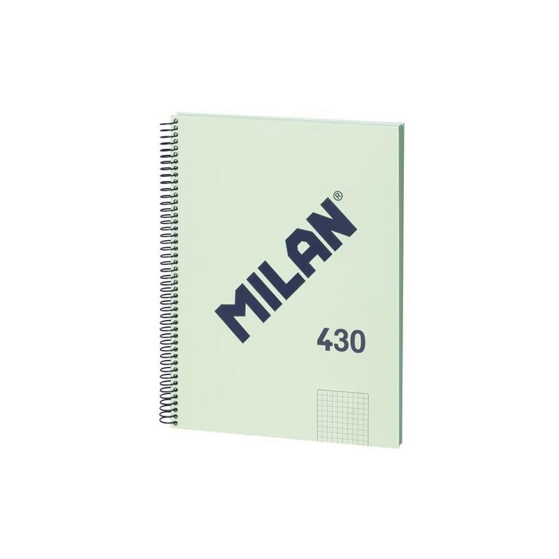 Pack De 3 Unidades Milan Libreta Con Espiral A4 80h Papel 95gr Cuadriculado 5x5mm Serie 1918 Verde