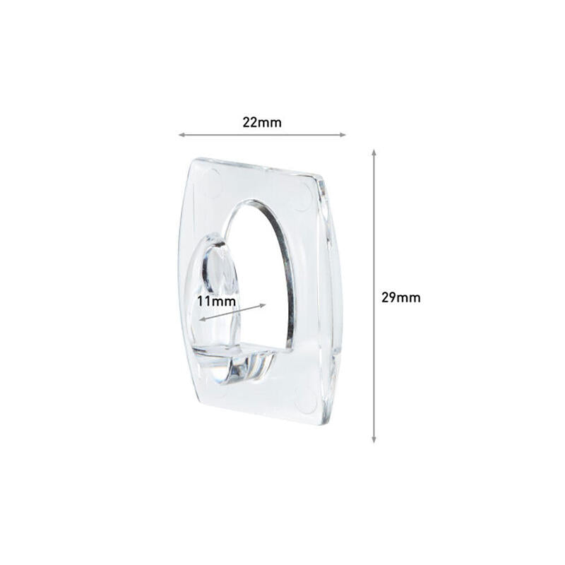 Pack De 3 Unidades - Mini Ganchos, Transparentes, 22 X 29 X 11 Mm, 6 Uds + 8 Tiras, Máx 225 G