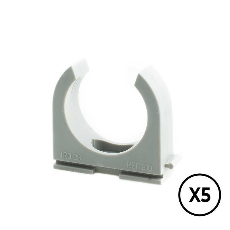 Pack De 3 Unidades - Soporte A Presion Lh Ø 20 Mm, Gris, 5 Unidades