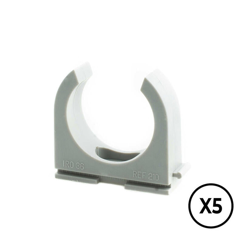 Pack De 3 Unidades - Soporte A Presion Lh Ø 25 Mm, Gris, 5 Unidades