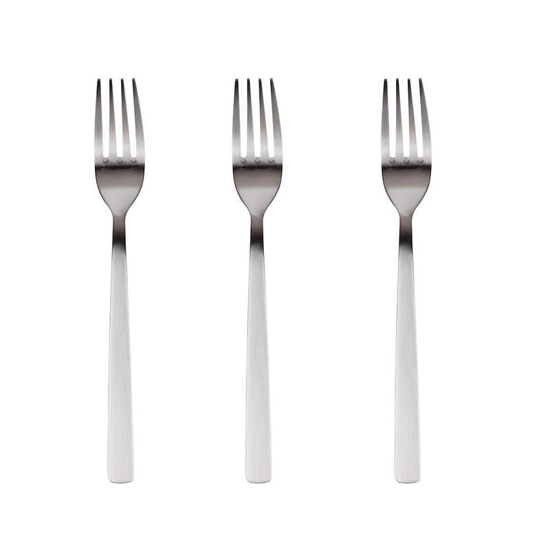 Pack De 3 Unidades - Tenedor De Acero Inoxidable Reciclado Mate Root, Blister 3 Uds