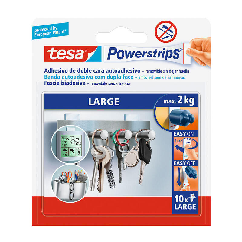 Pack De 3 Unidades - Tira Adhesiva Doble Cara Power Strip, 10 Uds