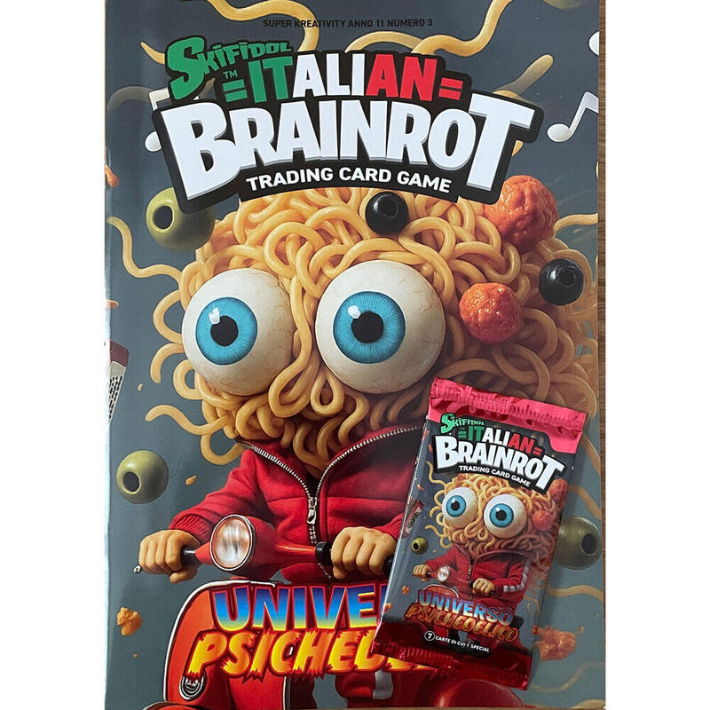 Pack De 30 Unidades - Album + Sobre 7 Cartas Coleccionables Universo Psichedelico Skifidol Italian Brainrot Italiano