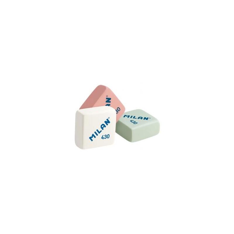 Pack De 30 Unidades Milan 430 Goma De Borrar Cuadrada - Miga De Pan - Suave Caucho Sintetico - Colores Surtidos