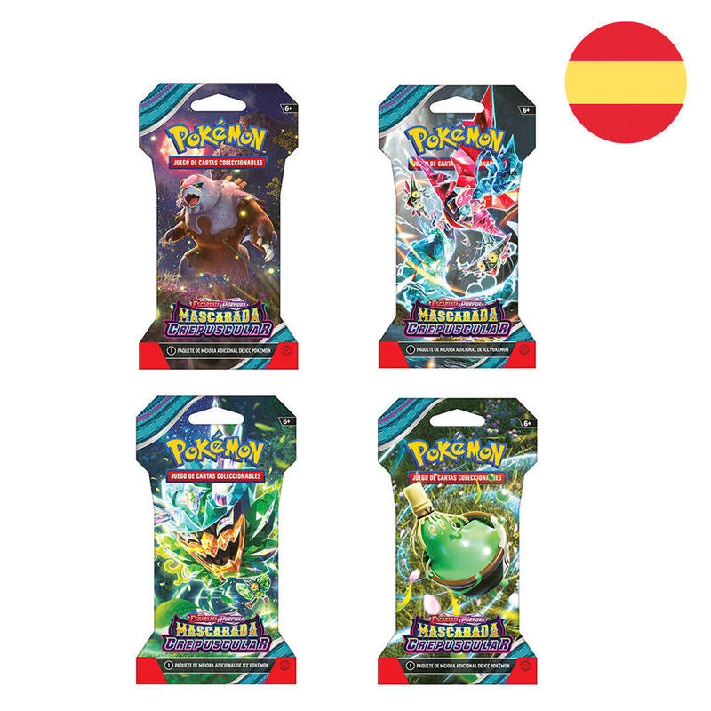 Pack De 36 Unidades - Sobre Juego Cartas Coleccionables Mascarada Crepuscular Escarlata Y Purpura Pokemon Español Surtido