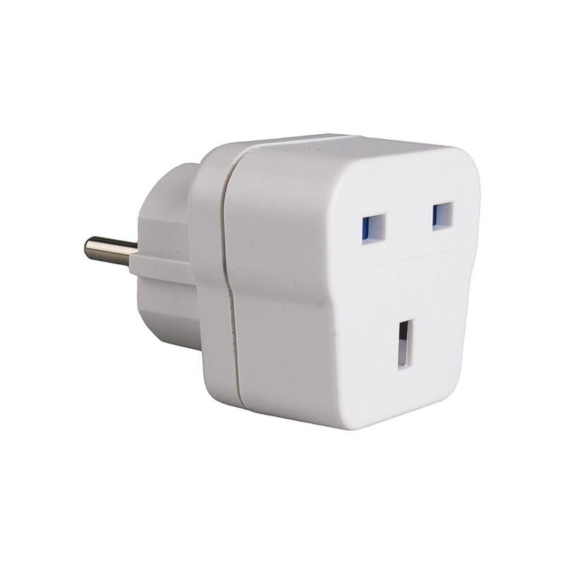 Pack De 4 Unidades - Adaptador Ingles Con T/Tl (Para Viajar A España) 13a 4,8mm Blanco Av1 Solera
