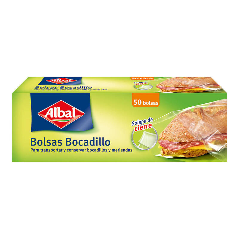 Pack De 4 Unidades - Bolsas Para Bocadillo Con Solapa De Cierre 50 Uds