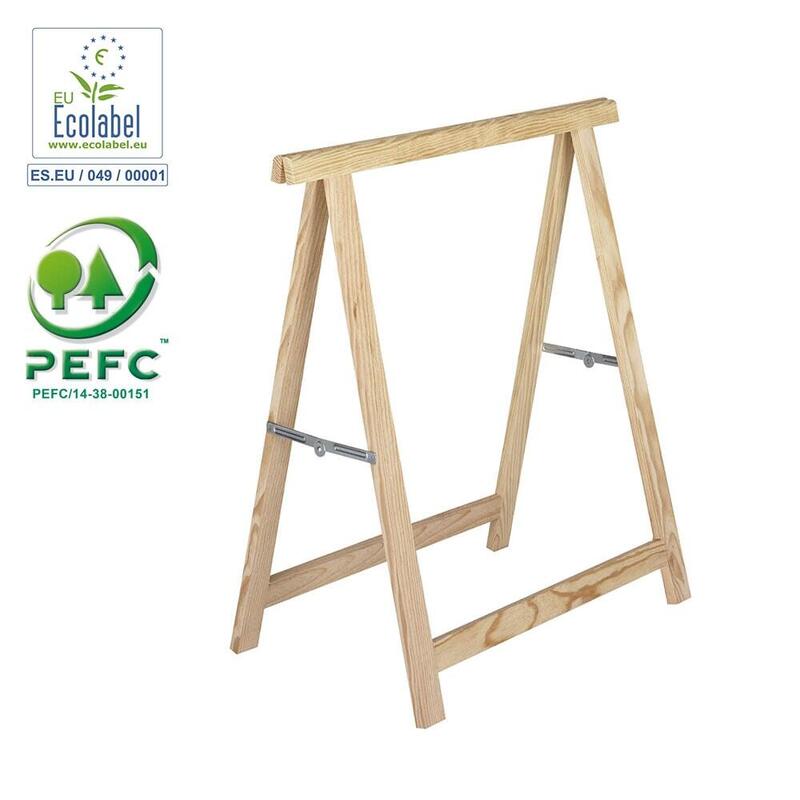 Pack De 4 Unidades - Caballete Pino Standar 100% Pefc Cert 75 X 73,5 Cm