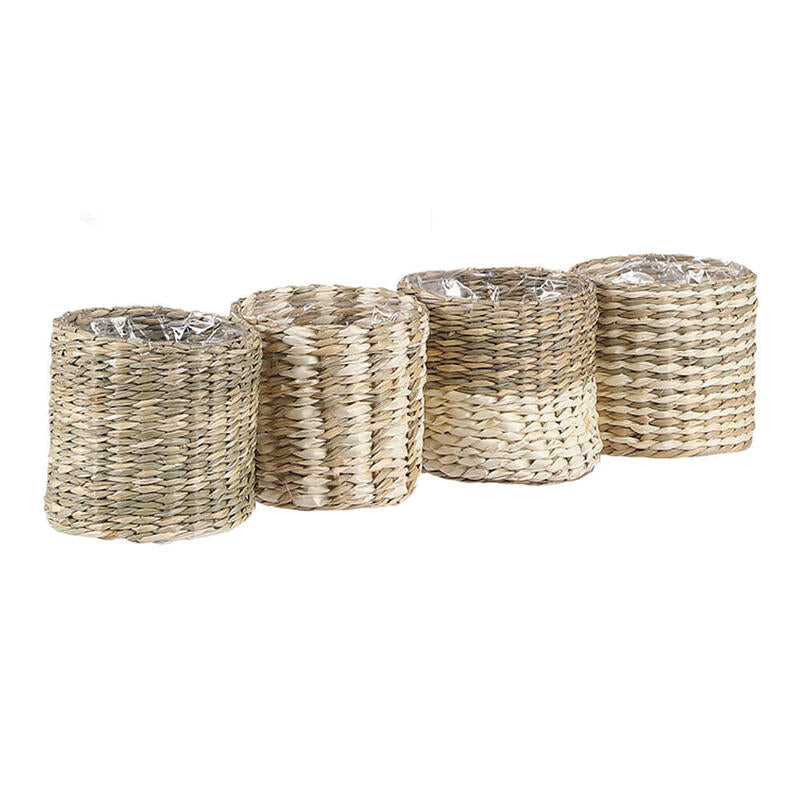 Pack De 4 Unidades - Cesto Modelo Alexis Blanco-Beige Ø10x9cm Colores / Modelos Surtidos