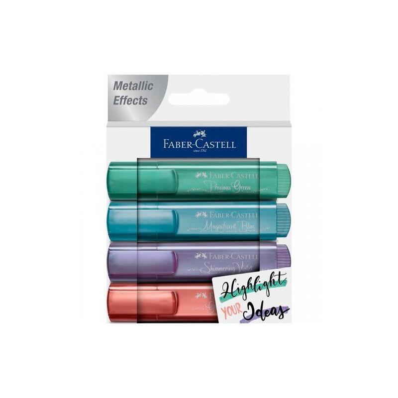 Pack De 4 Unidades Faber - Castell Marcador Textliner 46 Surtido Metálico Básico